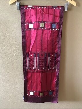Frank Lloyd Wright 100% Silk Geometric Rectangular Scarf